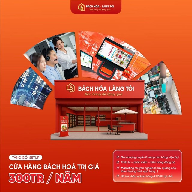 B&aacute;ch H&oacute;a L&agrave;ng T&ocirc;i x&acirc;y dựng hệ thống ph&acirc;n phối h&agrave;ng h&oacute;a r&otilde; nguồn gốc, ổn định v&agrave; minh bạch về gi&aacute;, gi&uacute;p hộ kinh doanh chủ động hơn trong vận h&agrave;nh v&agrave; quản l&yacute; tồn kho. Nhượng quyền kh&ocirc;ng chỉ l&agrave; d&ugrave;ng chung thương hiệu, m&agrave; l&agrave; tham gia v&agrave;o một hệ thống đ&atilde; c&oacute; quy tr&igrave;nh v&agrave; kinh nghiệm sẵn c&oacute;, ph&ugrave; hợp với những người muốn kinh doanh b&agrave;i bản tại địa phương.