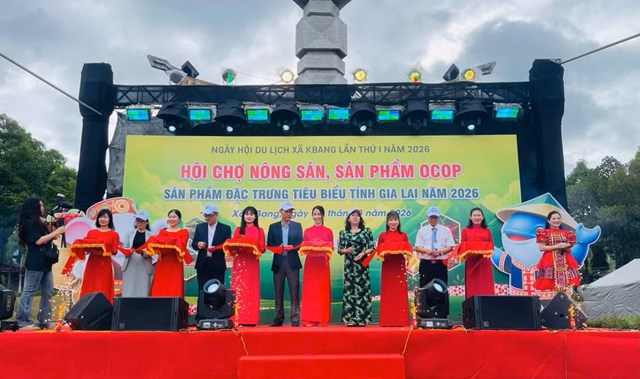 Khai mạc hội chợ nông sản, Kbang mở rộng không gian quảng bá nông sản và sản phẩm OCOP - Ảnh 1