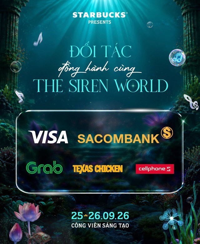 C&aacute;c đối t&aacute;c đồng h&agrave;nh c&ugrave;ng Starbucks tại The Siren World Opens