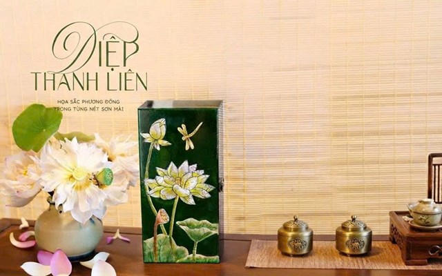 Hộp qu&agrave; Diệp Thanh Li&ecirc;n với nghệ thuật sơn m&agrave;i Hạ Th&aacute;i.