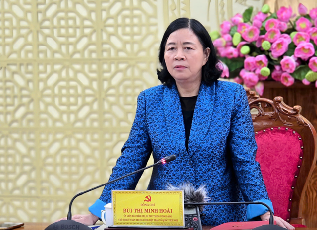 Bà Bùi Thị Minh Hoài, Ủy viên Bộ Chính trị, Bí thư Trung ương Đảng, Chủ tịch Uỷ ban Trung ương MTTQ Việt Nam